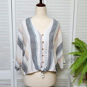 Style Envy Multi - Color Stripe Top Size L